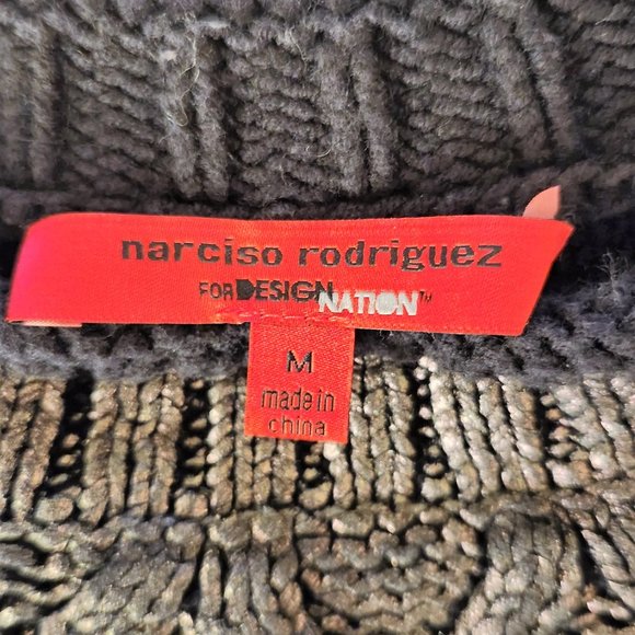 Narciso Rodriguez for Design Nation Knit Sweater Metallic Black size M - Picture 2 of 12